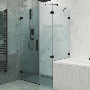 LUX RECTAN GK-003AV-CH02 черный матовый стекло бесцветное левое открывание двери