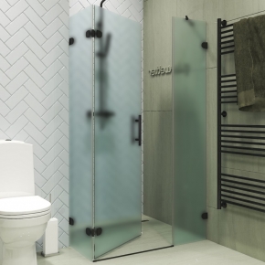 LUX RECTAN GK-003AiN-CH02 черный матовый стекло матовое левое открывание двери