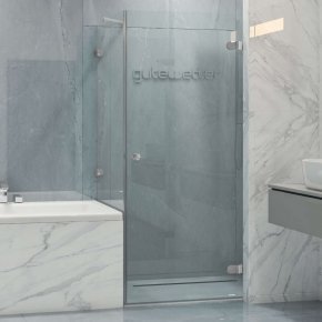 LUX RECTAN GK-002V-2511 хром матовый стекло выбеленное правое открывание двери