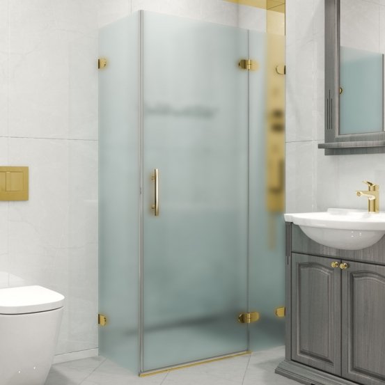 LUX RECTAN GK-003GA-2522-CH02 золотой металлик стекло матовое правое открывание двери