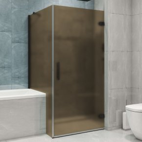 LUX RECTAN GK-002V1P-2511-CH02 черный матовый стекло бронзовое матовое правое открывание двери