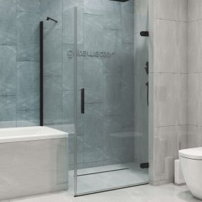 LUX RECTAN GK-002V1P-2511-CH02 черный матовый стекло выбеленное правое открывание двери