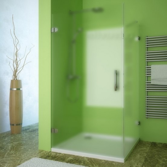 LUX RECTAN GK-001-CH02 хром блестящий стекло матовое левое открывание двери