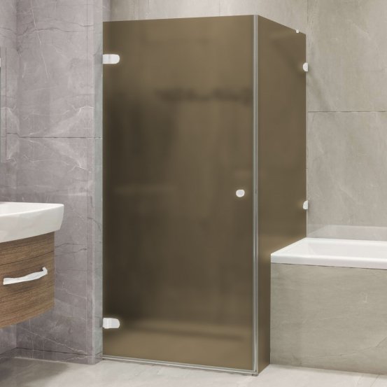 LUX RECTAN GK-002V1-2511 белый матовый стекло бронзовое матовое левое открывание двери
