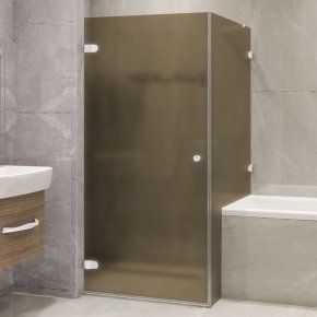 LUX RECTAN GK-002V1-2511 белый матовый стекло бронзовое матовое левое открывание двери