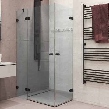 LUX RECTAN GK-003GC-2511 черный матовый стекло выбеленное левое открывание двери