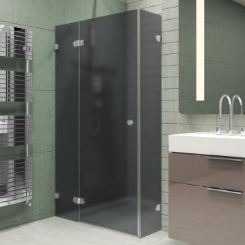 LUX RECTAN GK-003GC-2522 хром матовый стекло графитовое матовое левое открывание двери