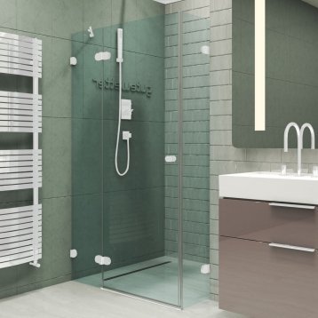 LUX RECTAN GK-003GC-2522 белый матовый стекло бесцветное левое открывание двери