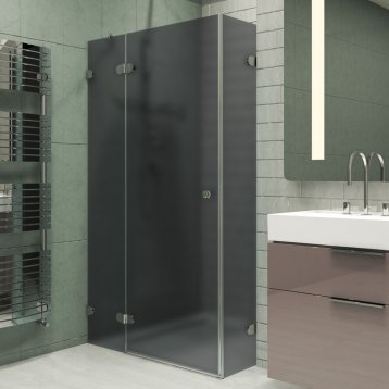 LUX RECTAN GK-003GC-2522 хром блестящий стекло графитовое матовое левое открывание двери