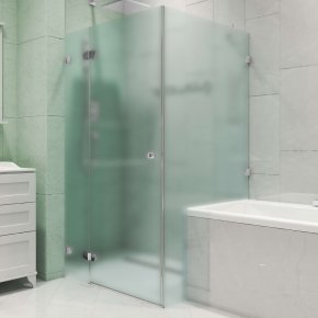 LUX RECTAN GK-003V1-2522 хром матовый стекло матовое левое открывание двери