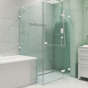 LUX RECTAN GK-003V1-2522 белый матовый стекло бесцветное правое открывание двери