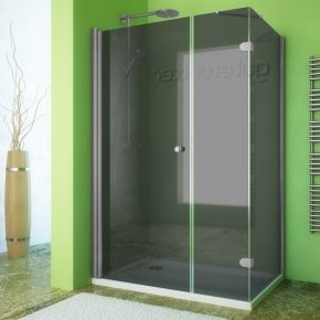 LUX SQUARE GK-103A хром матовый стекло графитовое левое открывание двери