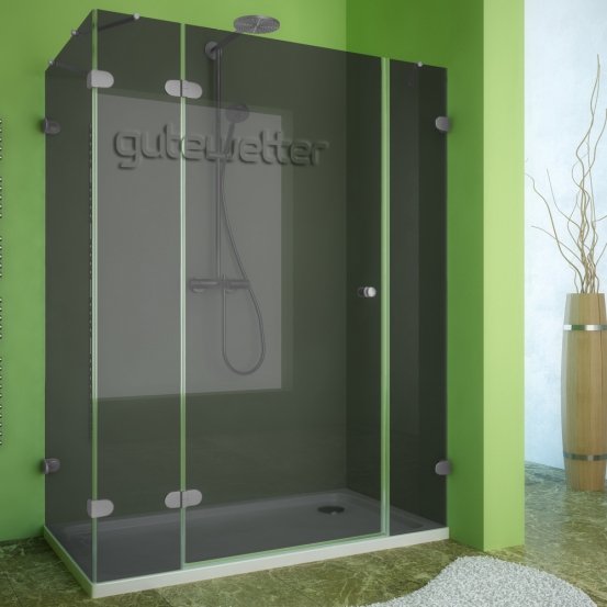 LUX RECTAN GK-004B хром матовый стекло графитовое левое открывание двери