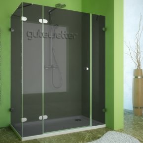 LUX RECTAN GK-004B хром блестящий стекло графитовое левое открывание двери