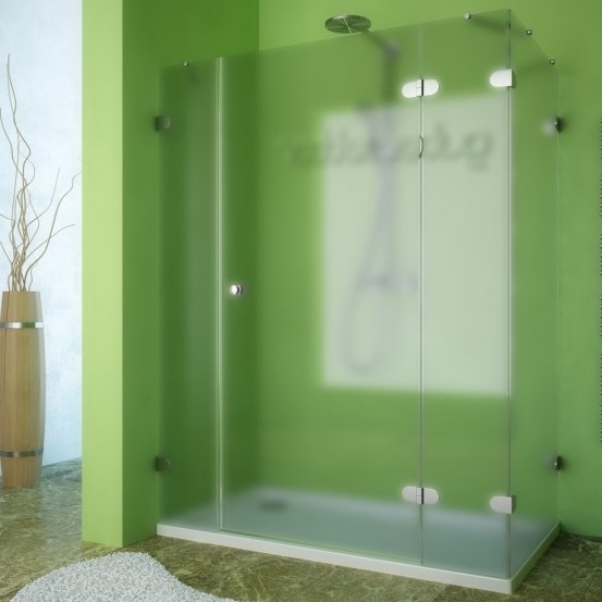 LUX RECTAN GK-004B хром блестящий стекло матовое правое открывание двери