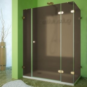 LUX RECTAN GK-004B золотой металлик стекло бронзовое матовое правое открывание двери