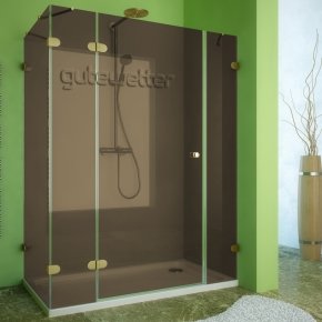 LUX RECTAN GK-004B золотой гальванический стекло бронзовое левое открывание двери