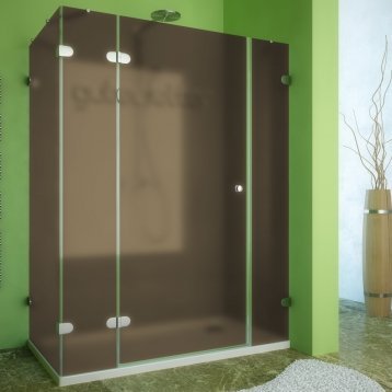 LUX RECTAN GK-004B хром блестящий стекло бронзовое матовое левое открывание двери