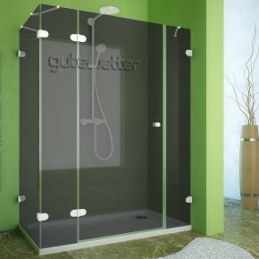 LUX RECTAN GK-004B белый матовый стекло графитовое левое открывание двери