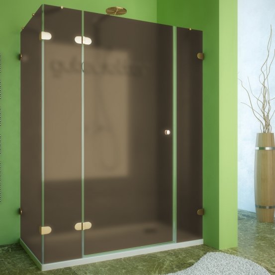 LUX RECTAN GK-004B золотой металлик стекло бронзовое матовое левое открывание двери
