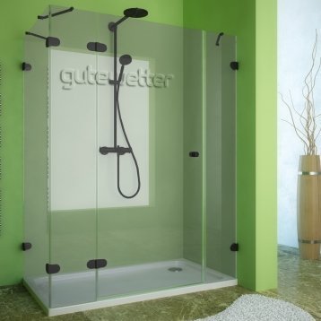 LUX RECTAN GK-004B черный матовый стекло выбеленное левое открывание двери