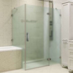 LUX RECTAN GK-003V1-CH02 хром блестящий стекло матовое правое открывание двери