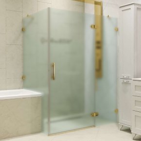 LUX RECTAN GK-003V1-CH02 золотой металлик стекло матовое правое открывание двери
