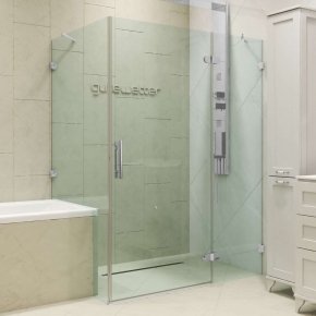 LUX RECTAN GK-003V1-CH02 хром матовый стекло бесцветное правое открывание двери