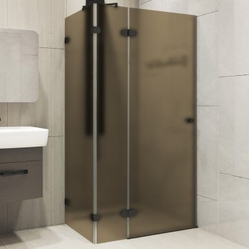 LUX RECTAN GK-883PGS-2522 черный матовый стекло бронзовое матовое левое открывание двери
