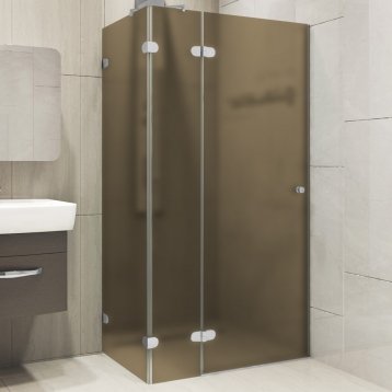 LUX RECTAN GK-883PGS-2522 хром матовый стекло бронзовое матовое левое открывание двери