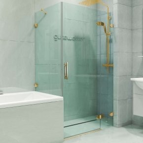 LUX RECTAN GK-003V-2522-CH02 золотой металлик стекло бесцветное правое открывание двери
