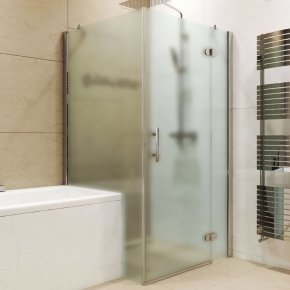 LUX RECTAN GK-003V1PP-CH02 хром блестящий стекло матовое правое открывание двери