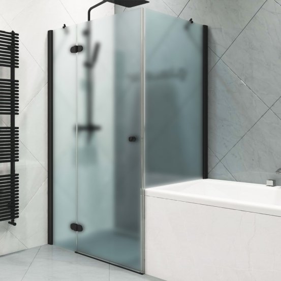 LUX RECTAN GK-003VPP999 черный матовый стекло матовое левое открывание двери