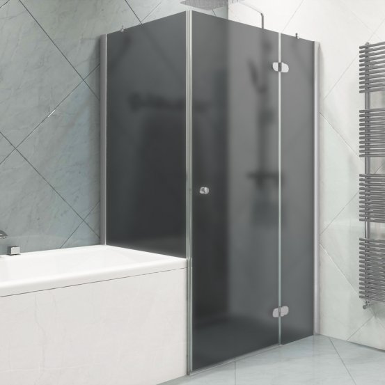 LUX RECTAN GK-003VPP999 хром матовый стекло графитовое матовое правое открывание двери