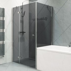 LUX RECTAN GK-003VPP999 хром блестящий стекло графитовое левое открывание двери
