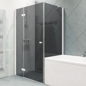 LUX RECTAN GK-003VPP999 белый матовый стекло графитовое левое открывание двери