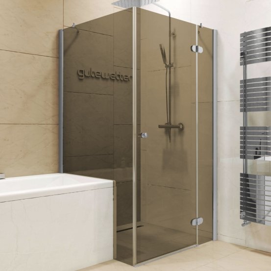 LUX RECTAN GK-003V1PP хром матовый стекло бронзовое правое открывание двери