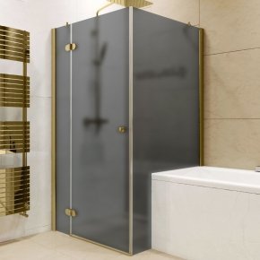 LUX RECTAN GK-003V1PP золотой гальванический стекло графитовое матовое левое открывание двери