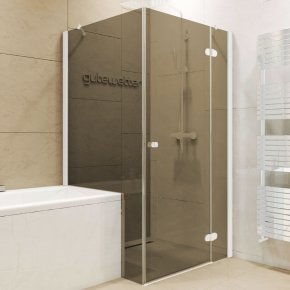 LUX RECTAN GK-003V1PP белый матовый стекло бронзовое правое открывание двери