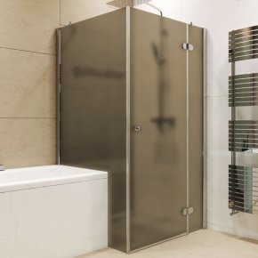 LUX RECTAN GK-003V1PP хром блестящий стекло бронзовое матовое правое открывание двери