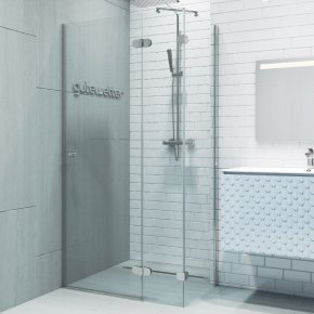 LUX RECTAN GK-883PGS хром блестящий стекло выбеленное правое открывание двери
