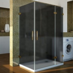 LUX SQUARE GK-004B4-CH02 золотой гальванический стекло графитовое матовое правое открывание двери