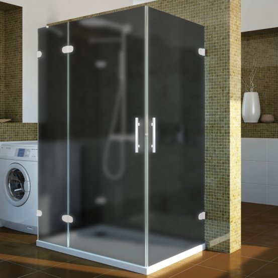 LUX SQUARE GK-004B4-CH02 белый матовый стекло графитовое матовое левое открывание двери