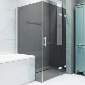LUX RECTAN GK-003V1P-2522-CH02 белый матовый стекло графитовое правое открывание двери