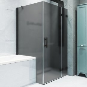 LUX RECTAN GK-003V1P-2522-CH02 черный матовый стекло графитовое матовое правое открывание двери
