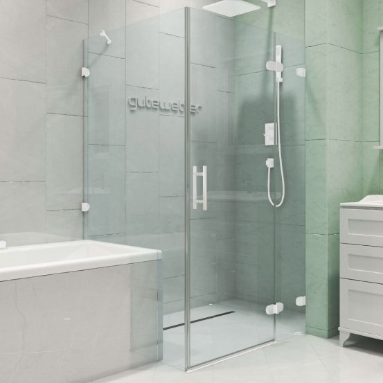 LUX RECTAN GK-003V1-2522-CH02 белый матовый стекло выбеленное правое открывание двери