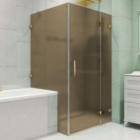 LUX RECTAN GK-003V1-2522-CH02 золотой металлик стекло бронзовое матовое правое открывание двери