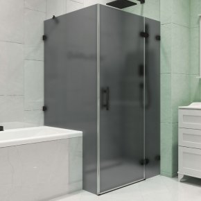 LUX RECTAN GK-003V1-2522-CH02 черный матовый стекло графитовое матовое правое открывание двери