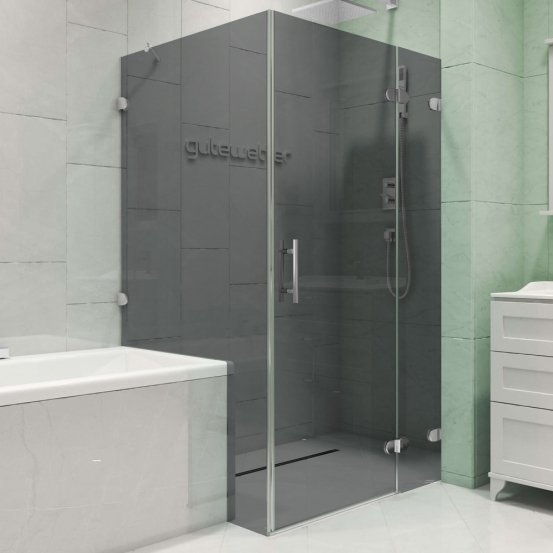 LUX RECTAN GK-003V1-2522-CH02 хром матовый стекло графитовое правое открывание двери