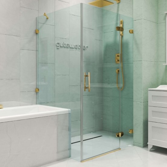 LUX RECTAN GK-003V1-2522-CH02 золотой металлик стекло бесцветное правое открывание двери